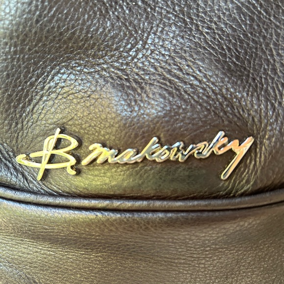 B. Makowsky Black Leather Large Tote - Picture 10 of 11